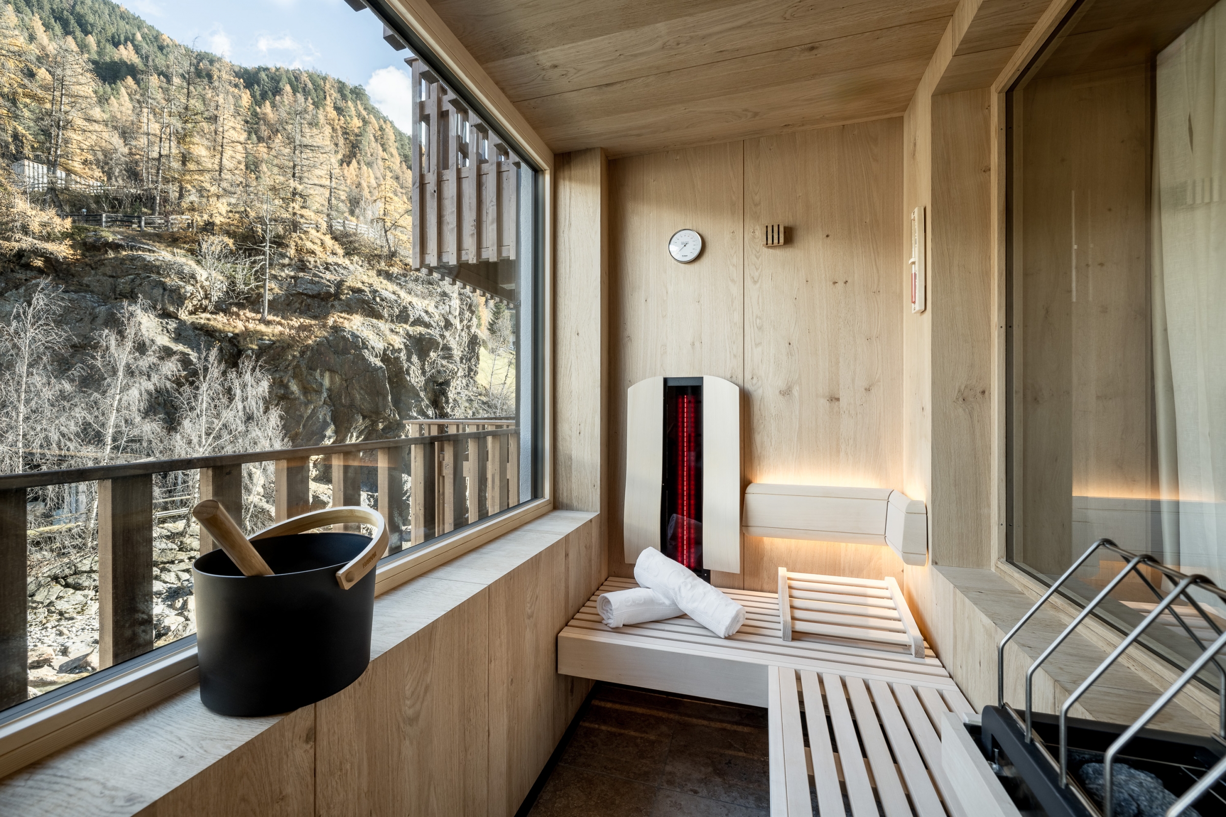 Sauna in der Wellnesssuite Söldenkogl im Hotel Das Central in Sölden