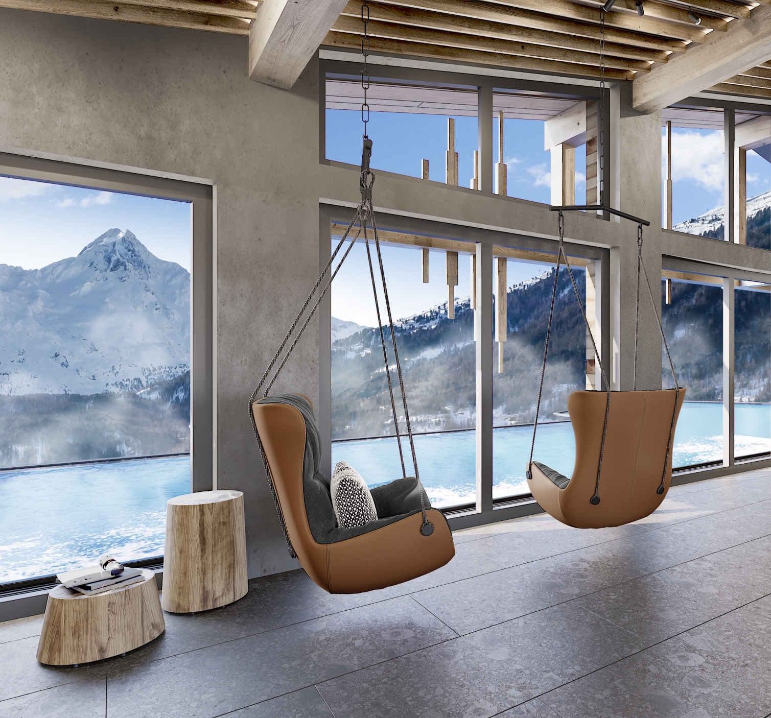Ausblick von der neuen Summit Spa auf den Nederkogl – 5 Sterne Hotel Das Central in Sölden