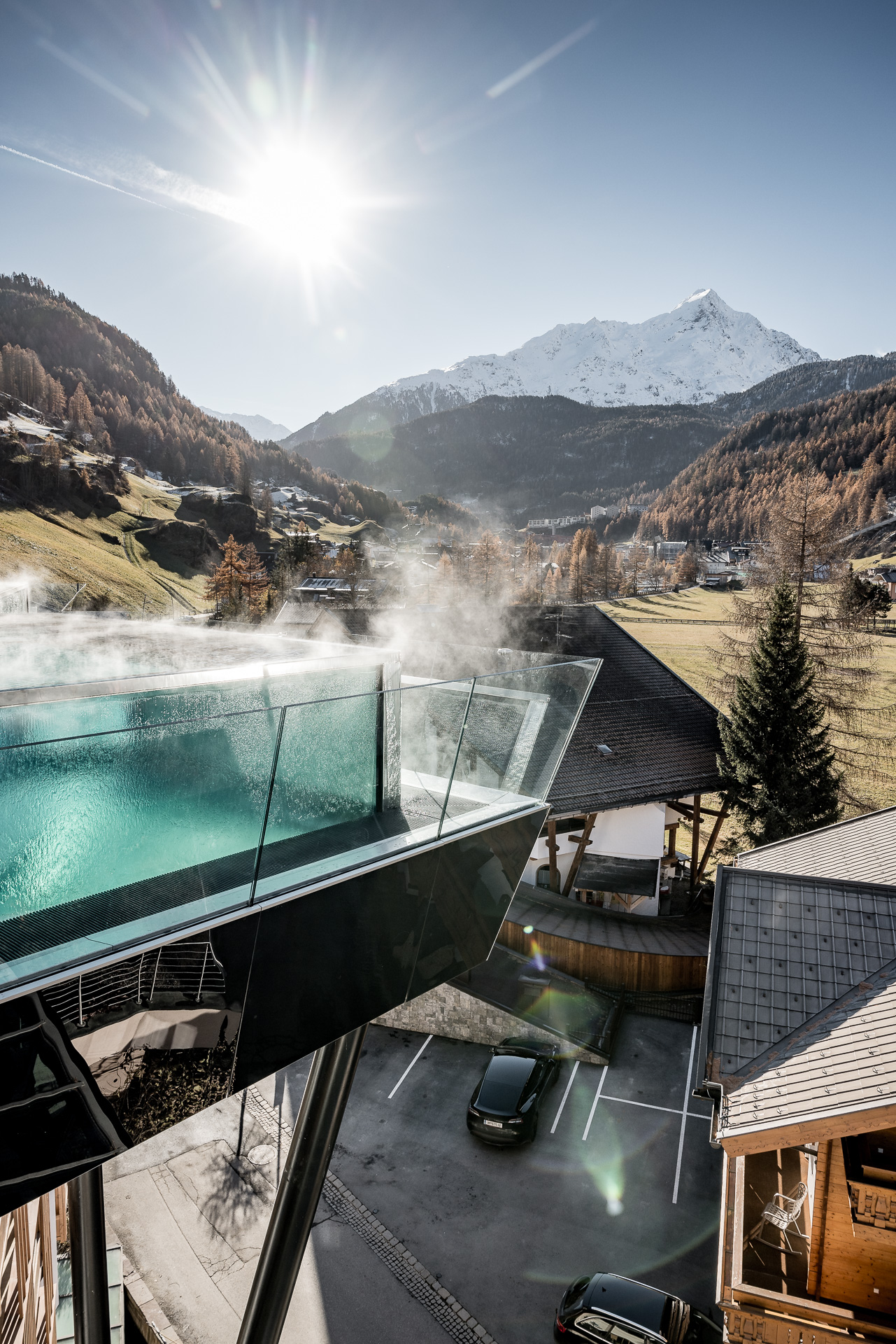 Hotel Das Central Sölden - Glasspitze vom Infinity Pool Hotel Das Central Sölden - Glasspitze vom Infinity Pool