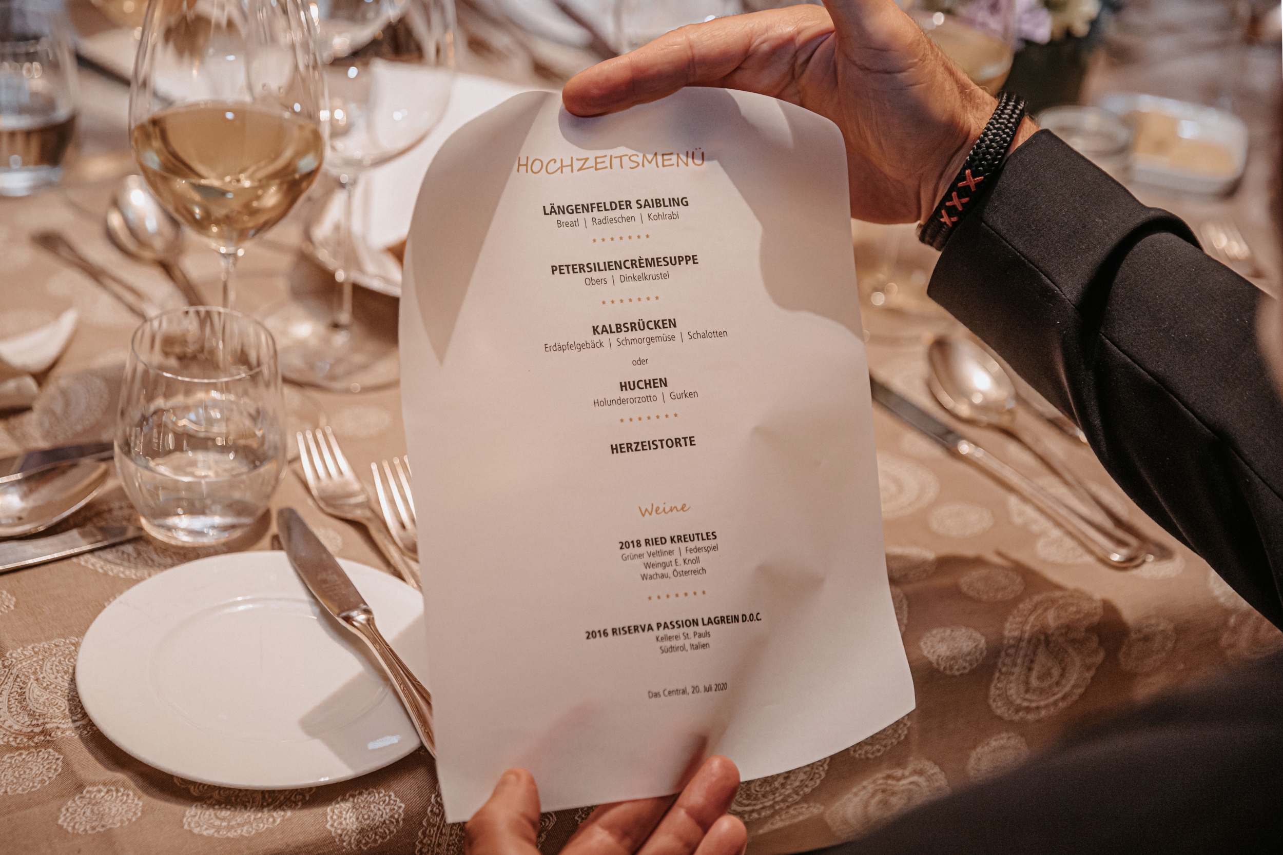 Hochzeitsmenü in der Ötztaler Stube im Hotel Das Central in Sölden