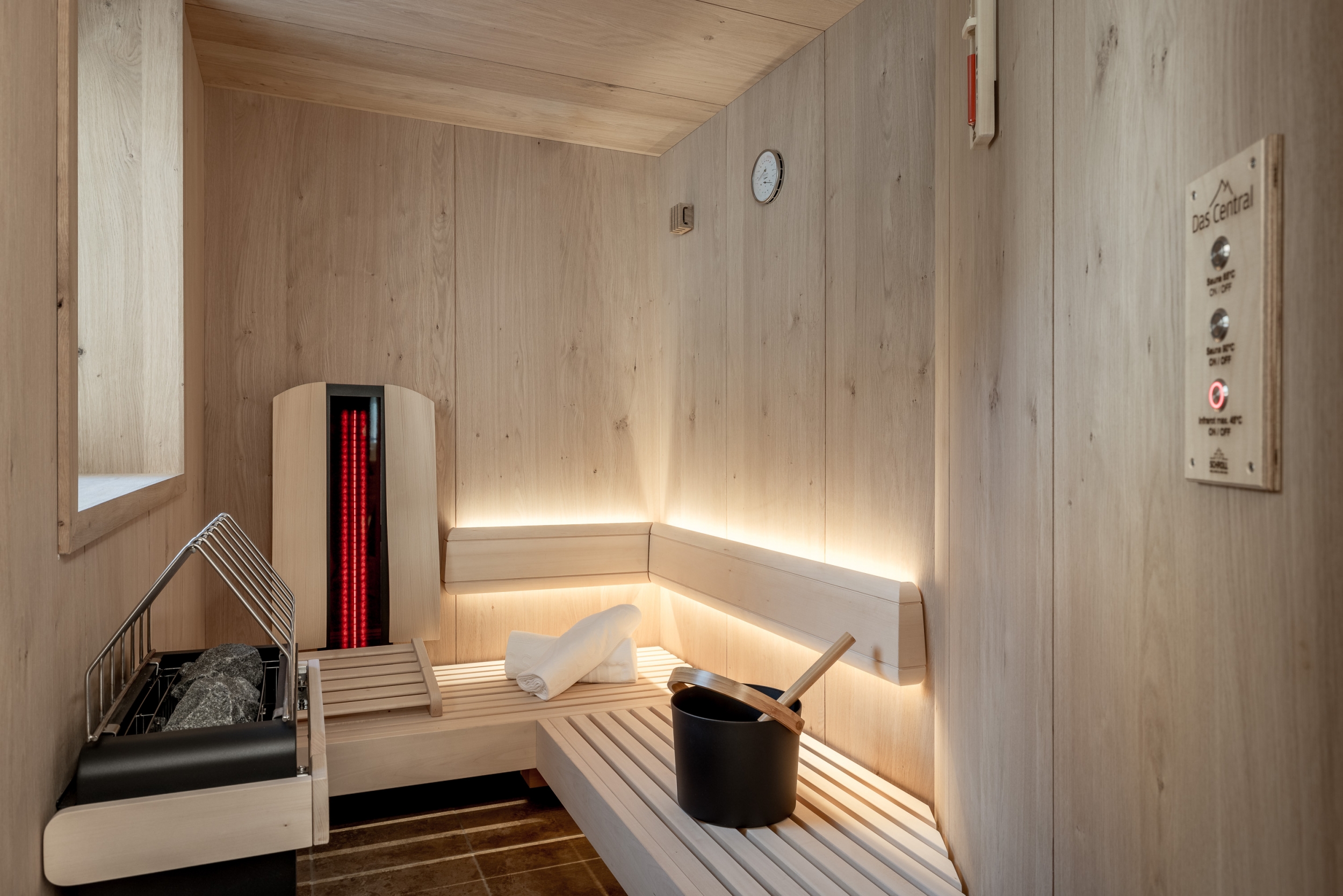 Sauna in der Juniorsuite Wildspitze im Hotel Das Central in Sölden