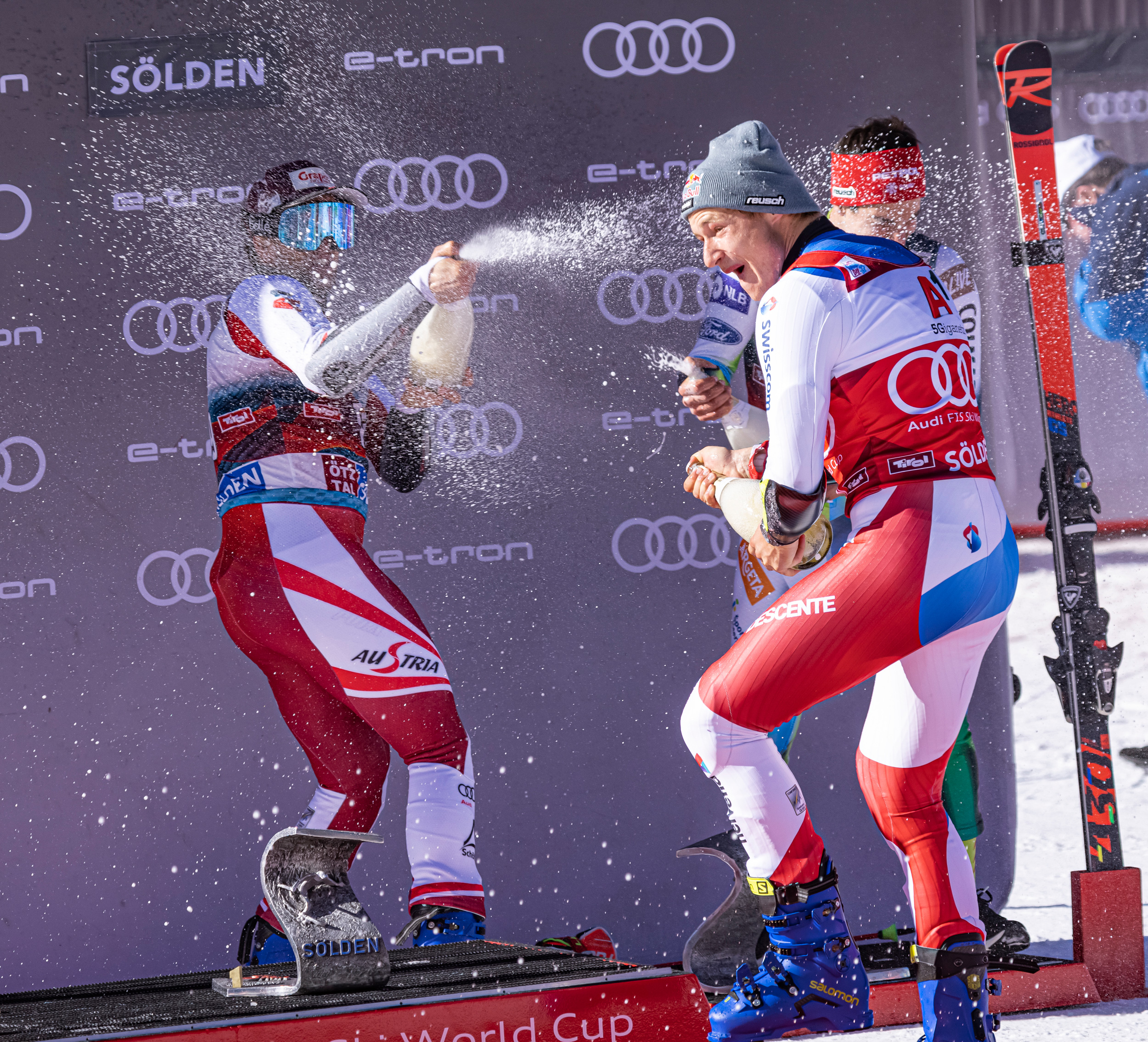 Skiweltcup Sölden 2021 Podium Riesentorlauf der Herren