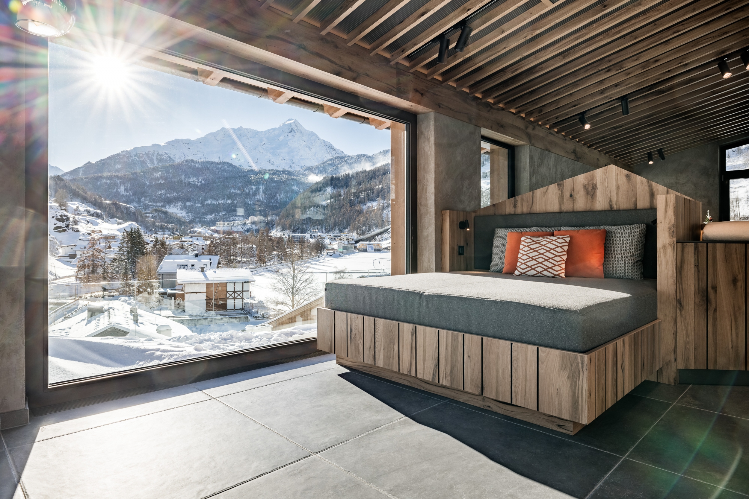Kuschelecken mit Panoramafenster im Hotel Das Central Sölden Kuschelecken mit Panoramafenster im Hotel Das Central Sölden