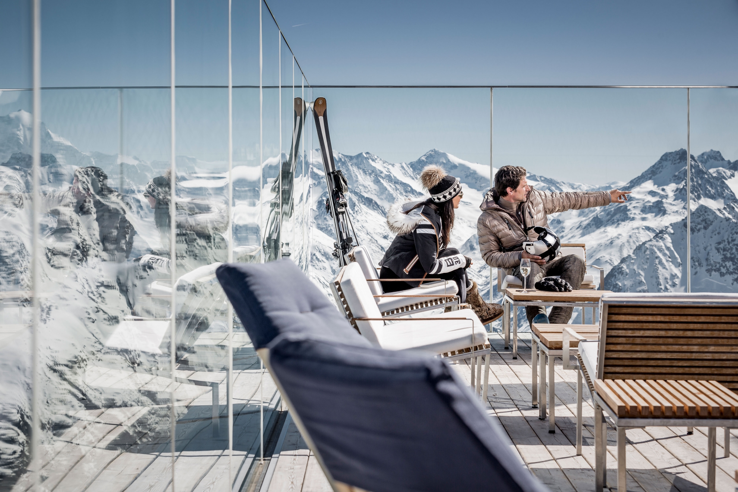 ice Q Terrasse auf 3.048 m Seehöhe in Sölden