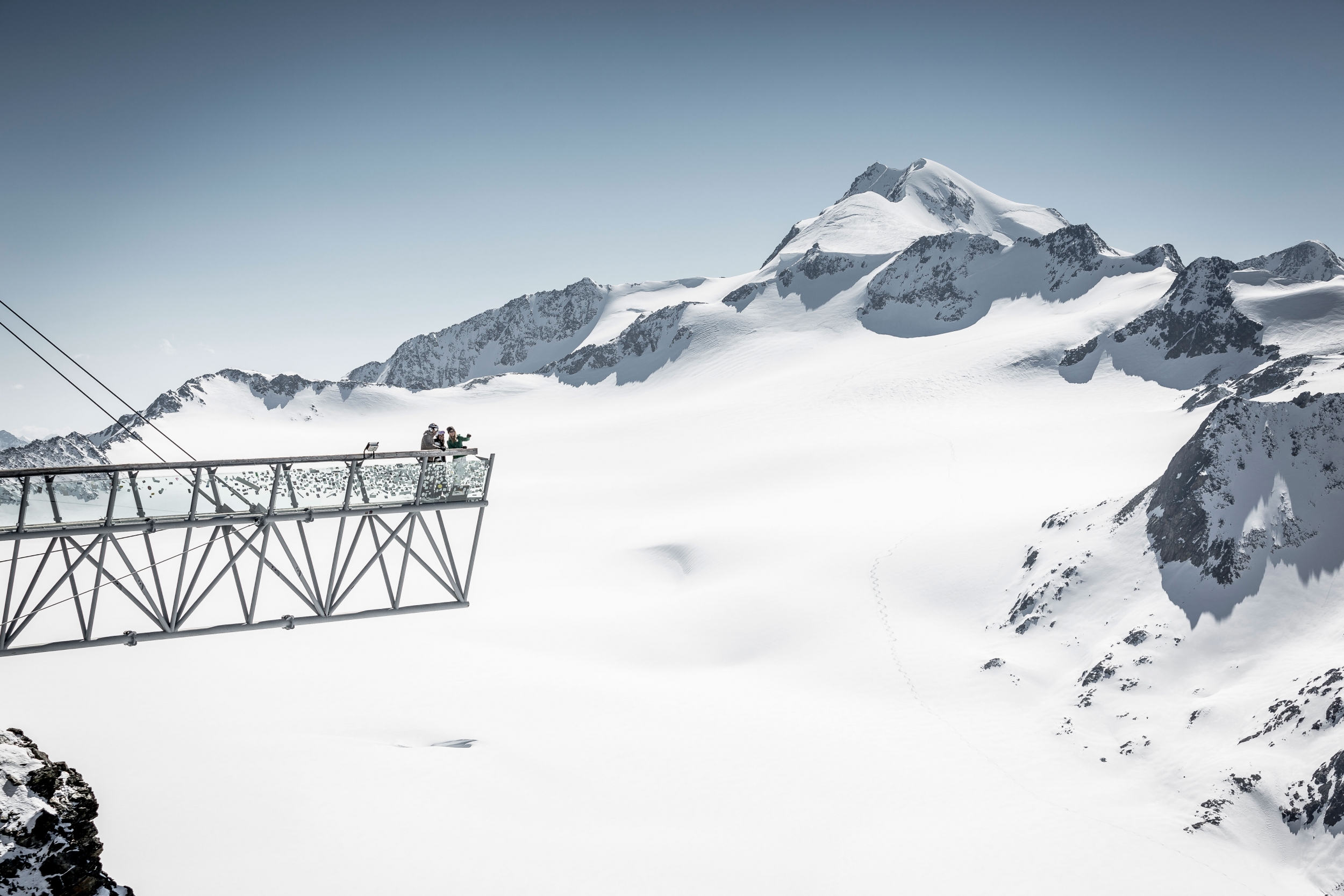 Aussichtplattform am Tiefenbachgletscher in Sölden