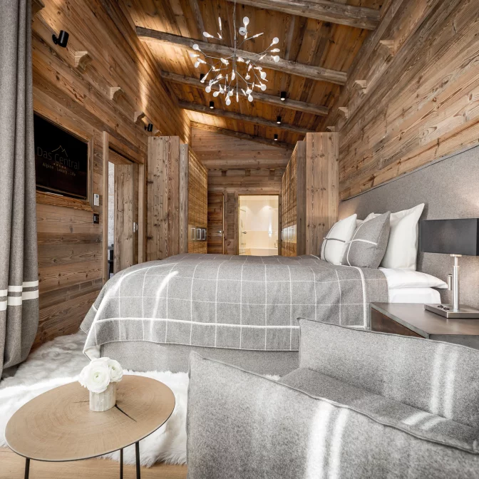 Präsidentensuite Schlafzimmer im Luxushotel Das Central in Sölden